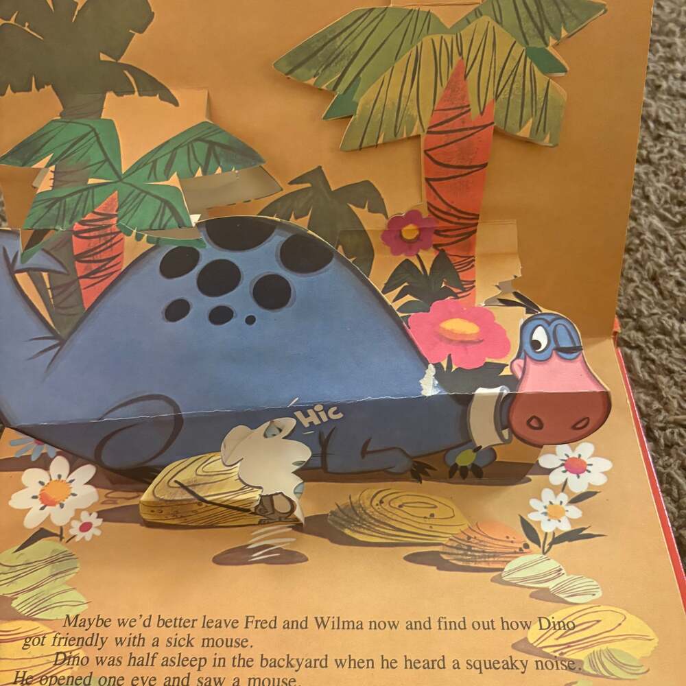 Vintage Flintstones Pop-Up Books: "Hiccups" & "The Unhappy Rich Man" Set of 2 - Picture 6 of 7